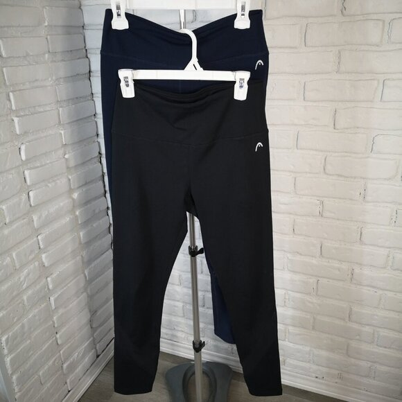 2 Pair of Head Ladies Size Medium Athletic Leggings 1Pair each of Black & Navy - Picture 2 of 10